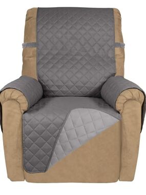 PureFit Reversible Quilted Small Recliner Cover In Gray